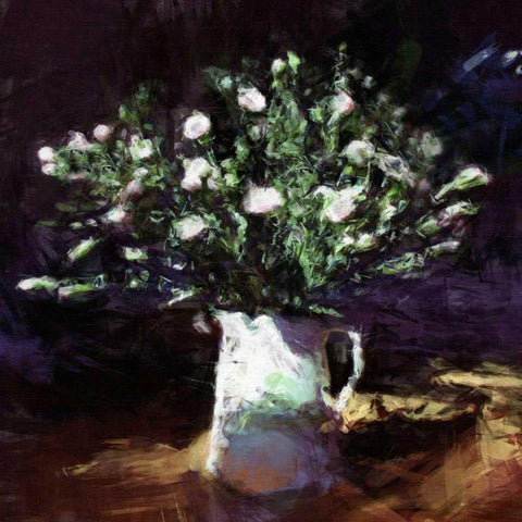 Classic Flowers II White Modern Wood Framed Art Print by Bay, Noah