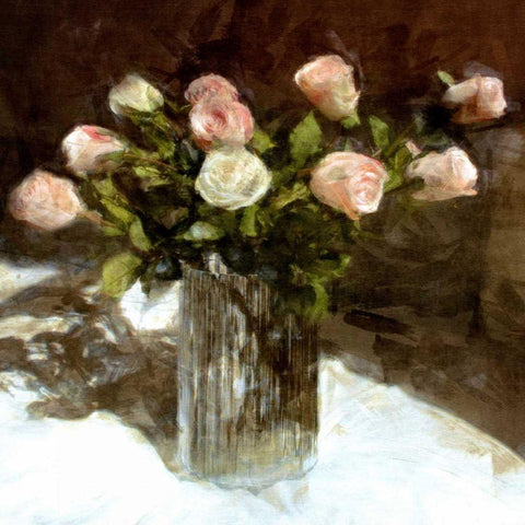 Classic Flowers III White Modern Wood Framed Art Print by Bay, Noah