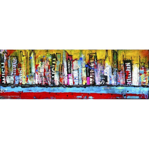 Skyline Black Modern Wood Framed Art Print with Double Matting by Ashley, Erin
