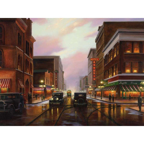 Twilight Times Black Modern Wood Framed Art Print with Double Matting by Stans, Leo