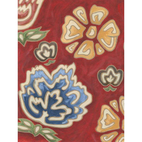 Cheerful Chintz I Black Modern Wood Framed Art Print with Double Matting by Deans, Karen