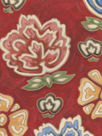 Cheerful Chintz II Black Ornate Wood Framed Art Print with Double Matting by Deans, Karen