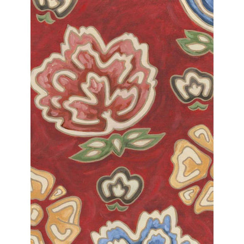 Cheerful Chintz II Black Modern Wood Framed Art Print by Deans, Karen