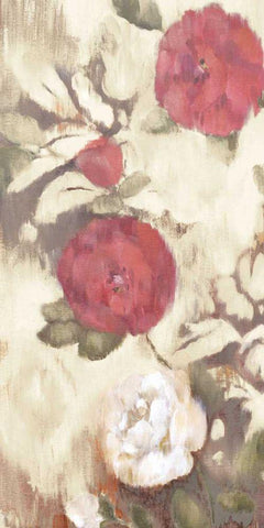 Ikat Rose III Black Ornate Wood Framed Art Print with Double Matting by Cohen, Marietta