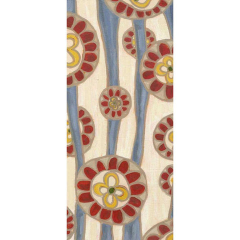 Flowing Flowers I Black Modern Wood Framed Art Print with Double Matting by Deans, Karen