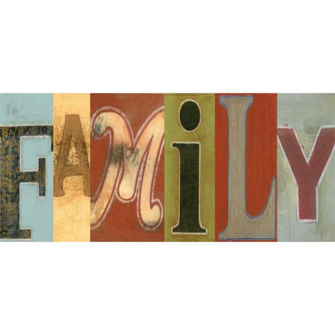 Family Panel White Modern Wood Framed Art Print by Vision Studio