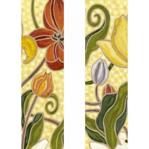 Mini Sunny Garden II (2-Up) White Modern Wood Framed Art Print by Deans, Karen