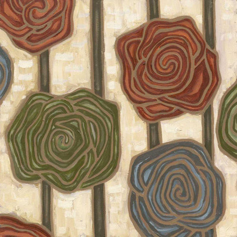 Mod Rosettes II Gold Ornate Wood Framed Art Print with Double Matting by Deans, Karen