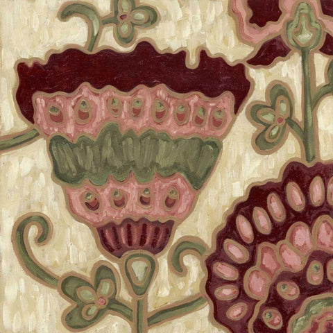 Romantic Chintz II Black Ornate Wood Framed Art Print with Double Matting by Deans, Karen