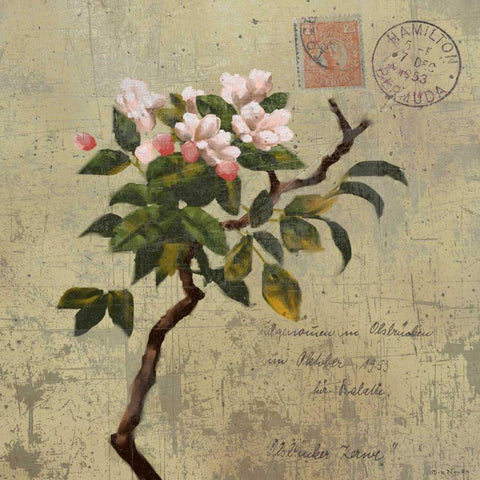 Postage I Gold Ornate Wood Framed Art Print with Double Matting by Novak, Rick