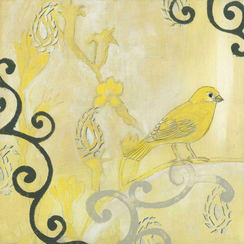 Canary I Black Modern Wood Framed Art Print by Fuchs, Jodi