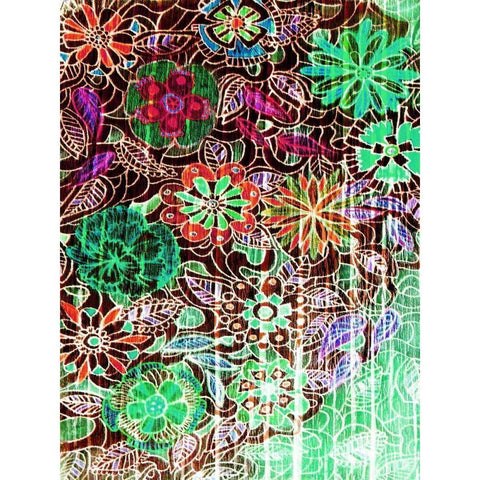 Flower Drift I Gold Ornate Wood Framed Art Print with Double Matting by Harrington, Danielle