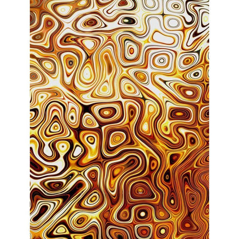 Metallic Shapes II Black Modern Wood Framed Art Print with Double Matting by Harrington, Danielle