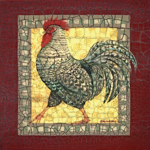 Chic Pigeon Black Ornate Wood Framed Art Print with Double Matting by Russell, Wendy