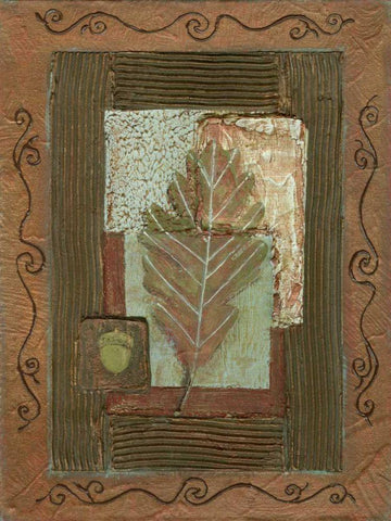 Leaf Quartet IV White Modern Wood Framed Art Print with Double Matting by Russell, Wendy