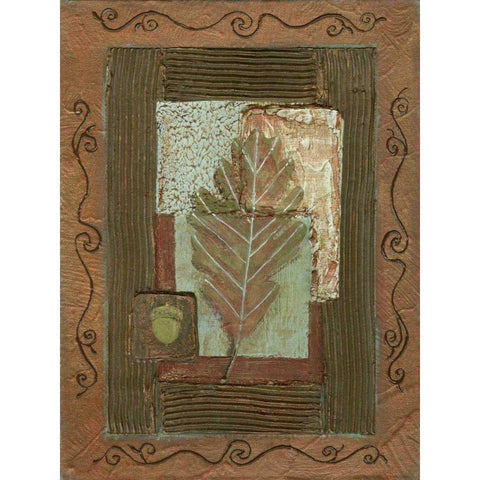 Leaf Quartet IV Black Modern Wood Framed Art Print by Russell, Wendy