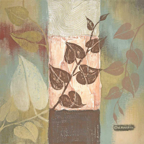 Clover Tile II Black Ornate Wood Framed Art Print with Double Matting by Russell, Wendy