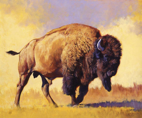 Tatanka Black Ornate Wood Framed Art Print with Double Matting by Chapman, Julie T.