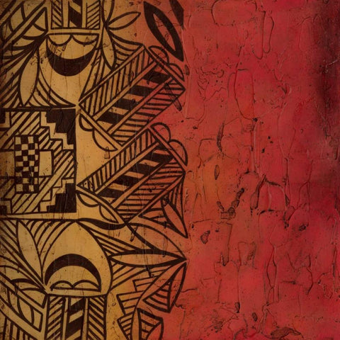 Native Tradition II White Modern Wood Framed Art Print with Double Matting by Zarris, Chariklia