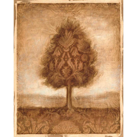 Patterned Maple I Gold Ornate Wood Framed Art Print with Double Matting by Harper, Ethan