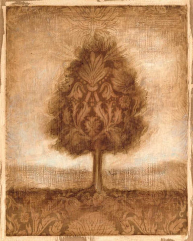 Patterned Maple I Black Ornate Wood Framed Art Print with Double Matting by Harper, Ethan