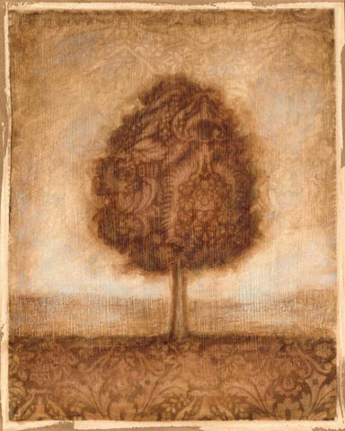 Patterned Maple II Black Ornate Wood Framed Art Print with Double Matting by Harper, Ethan