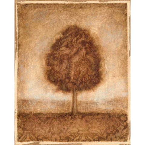 Patterned Maple II Black Modern Wood Framed Art Print with Double Matting by Harper, Ethan