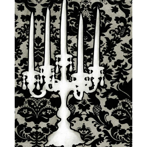 Patterned Candelabra II White Modern Wood Framed Art Print by Harper, Ethan