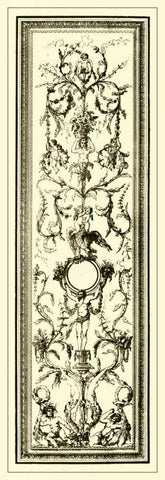 Ivory Screen III Black Ornate Wood Framed Art Print with Double Matting by Vision Studio