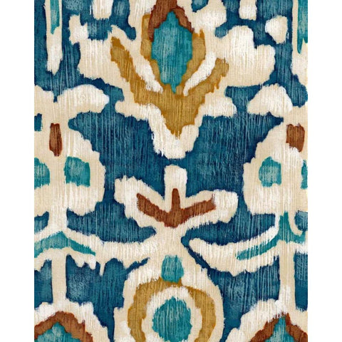 Ocean Ikat I White Modern Wood Framed Art Print by Zarris, Chariklia