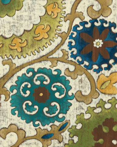 Suzani Song VI Black Ornate Wood Framed Art Print with Double Matting by Zarris, Chariklia