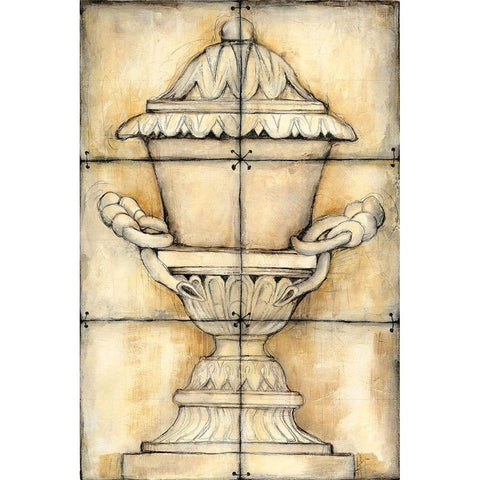 Ceramic Urn I Black Modern Wood Framed Art Print with Double Matting by Goldberger, Jennifer