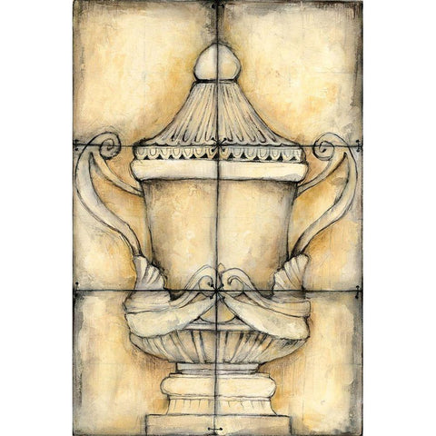 Ceramic Urn II Black Modern Wood Framed Art Print with Double Matting by Goldberger, Jennifer