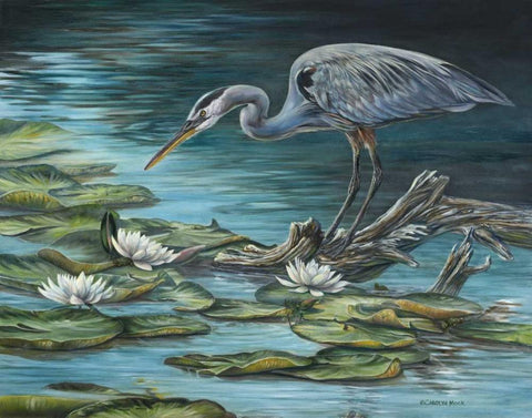 Heron Haven White Modern Wood Framed Art Print with Double Matting by Mock, Carolyn