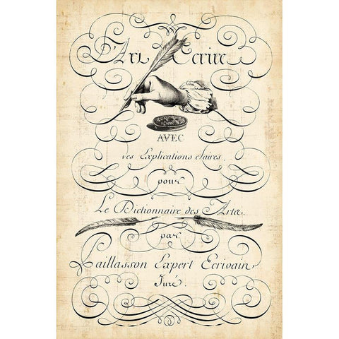 The Art of Penmanship Black Modern Wood Framed Art Print by Vision Studio