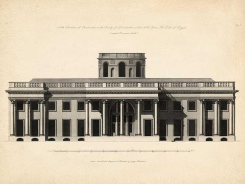 Antique Façade I White Modern Wood Framed Art Print with Double Matting by Richardson