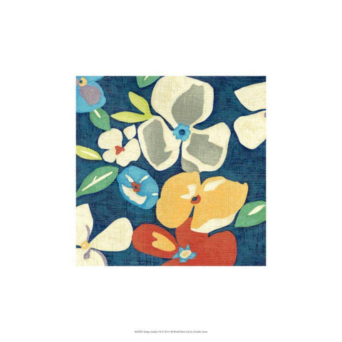 Indigo Garden VII Black Ornate Wood Framed Art Print with Double Matting by Zarris, Chariklia