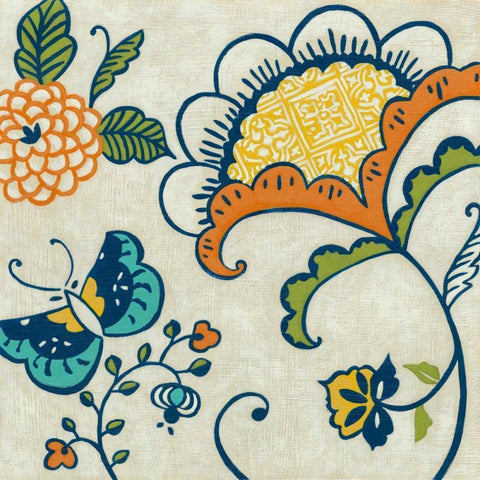 Joyous Garden II Gold Ornate Wood Framed Art Print with Double Matting by Zarris, Chariklia