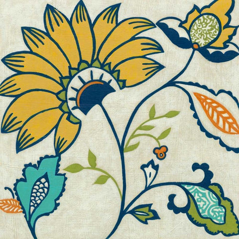 Joyous Garden IV Black Modern Wood Framed Art Print with Double Matting by Zarris, Chariklia