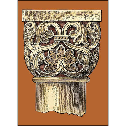 Graphic Capital II Gold Ornate Wood Framed Art Print with Double Matting by Vision Studio