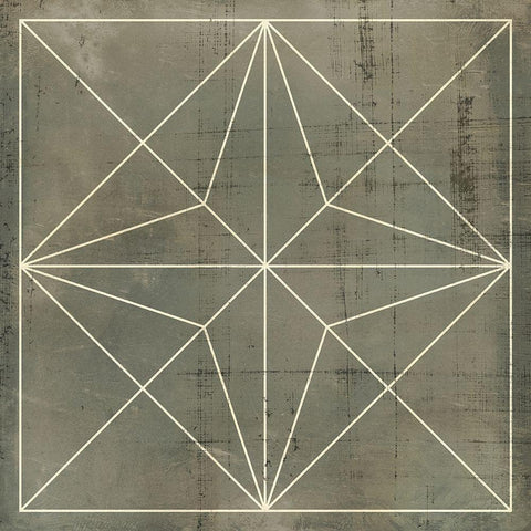 Geometric Blueprint I White Modern Wood Framed Art Print by Vision Studio