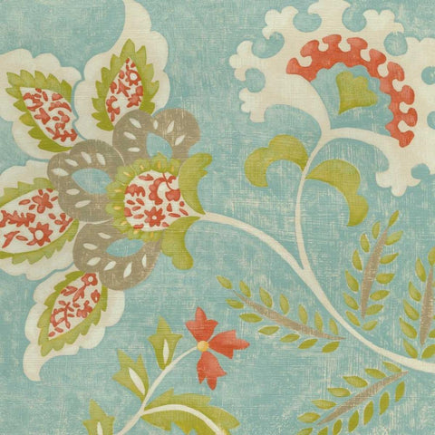 Provincial Chintz I White Modern Wood Framed Art Print with Double Matting by Zarris, Chariklia