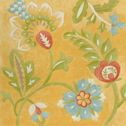 Provincial Chintz IV White Modern Wood Framed Art Print with Double Matting by Zarris, Chariklia