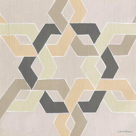 Non-Embellished Deco Stitch II Black Ornate Wood Framed Art Print with Double Matting by Lam, Vanna