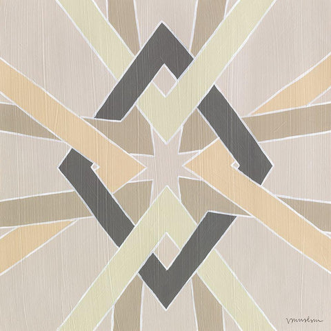 Non-Embellished Deco Stitch III White Modern Wood Framed Art Print by Lam, Vanna