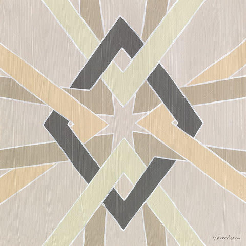 Non-Embellished Deco Stitch III Black Ornate Wood Framed Art Print with Double Matting by Lam, Vanna