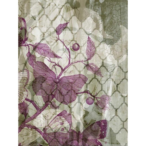 Arabesque Butterflies III Black Modern Wood Framed Art Print with Double Matting by Goldberger, Jennifer