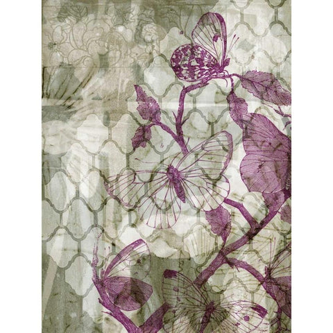 Arabesque Butterflies IV Black Modern Wood Framed Art Print with Double Matting by Goldberger, Jennifer