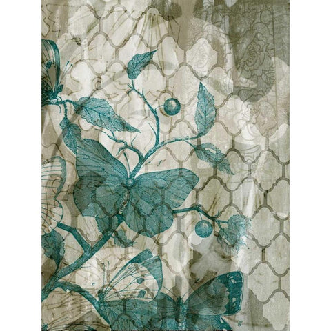 Arabesque Butterflies V Black Modern Wood Framed Art Print with Double Matting by Goldberger, Jennifer