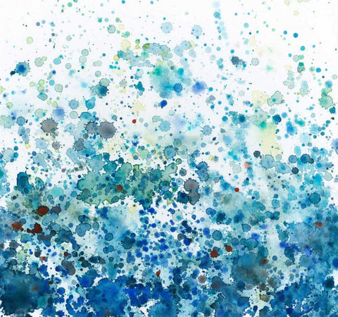 Speckled Sea I White Modern Wood Framed Art Print with Double Matting by Meagher, Megan